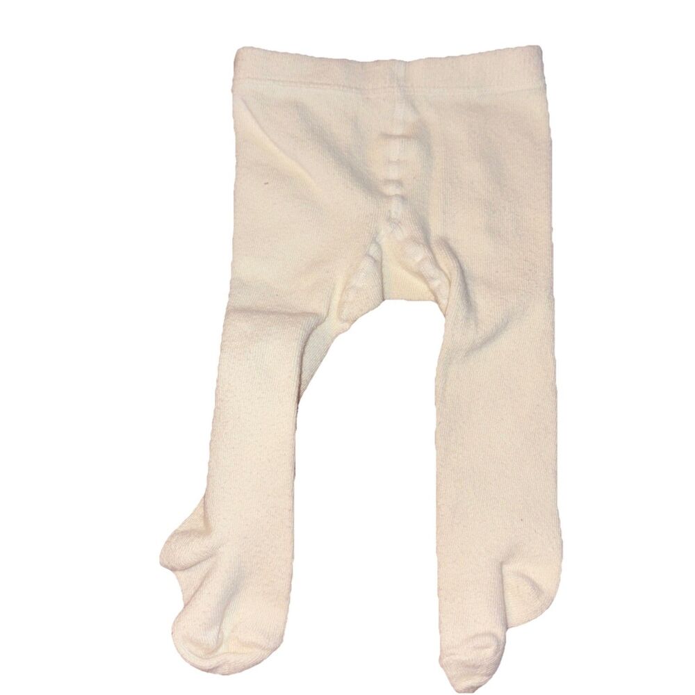 Unbranded Baby Girl Heavy Knit Off-White Tights 0-6M